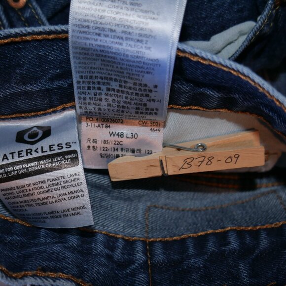 Levis 550 Relaxed Fit Tapered Leg Denim Jeans Men's Size 48x30 Stonewashed Blue - Picture 8 of 11